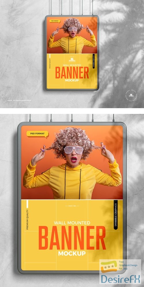 Professional Presentation of Advertising Banner PSD Mockup Template