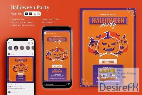 Punipa - Halloween Party Flyer Set