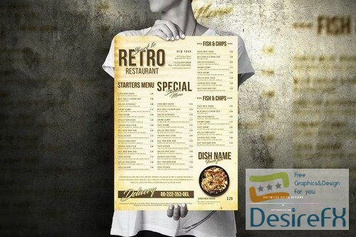 Retro Food Menu Big Poster Design