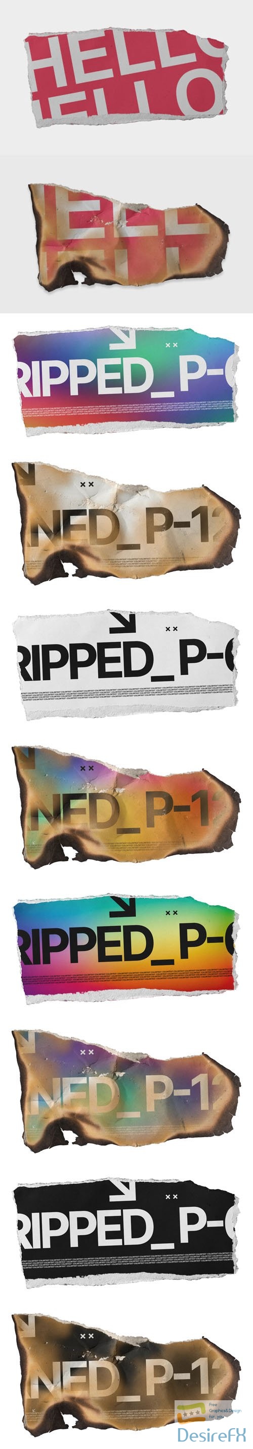Ripped & Burned Papers PSD Templates