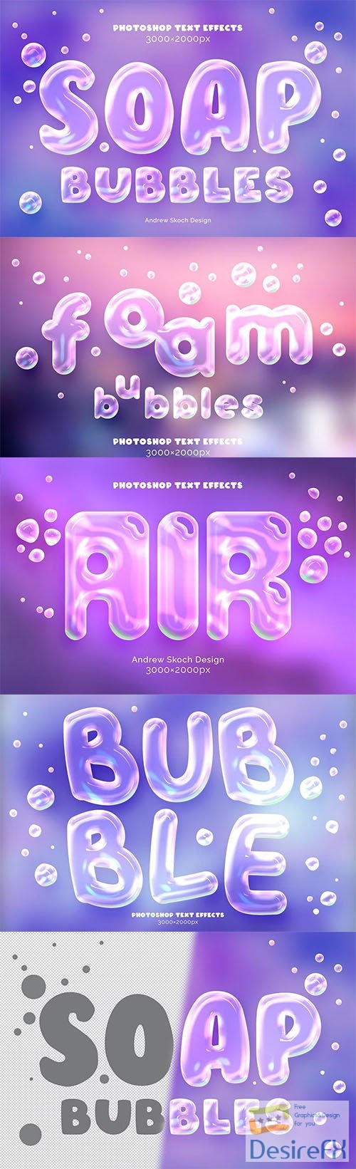 Soap Bubbles Text and Logo Effect PSD