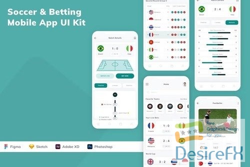 Soccer & Betting Mobile App UI Kit