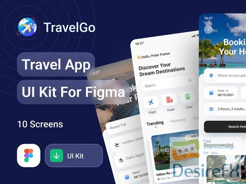 Travel Mobile App UI Kit For Figma