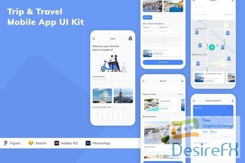 Trip & Travel Mobile App UI Kit