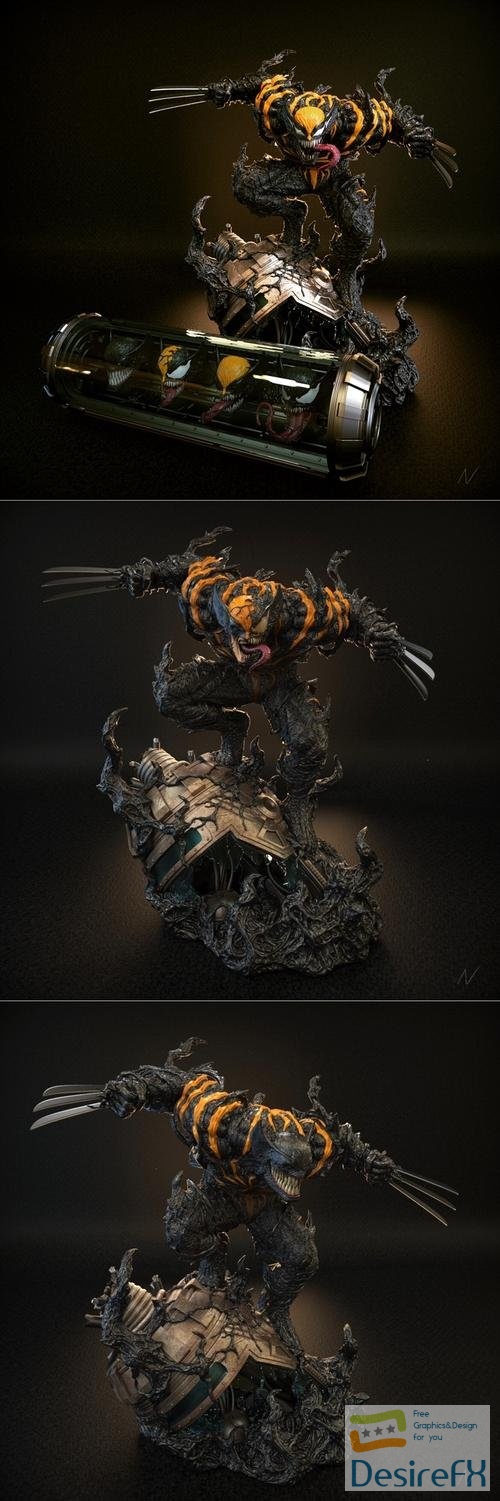 Venomized wolverine – 3D Print