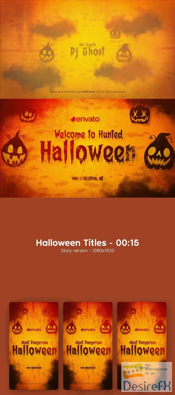 Videohive Halloween Titles Halloween Intro (3 in 1) 40115534