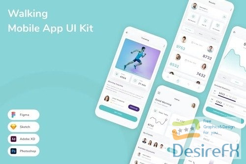 Walking Mobile App UI Kit