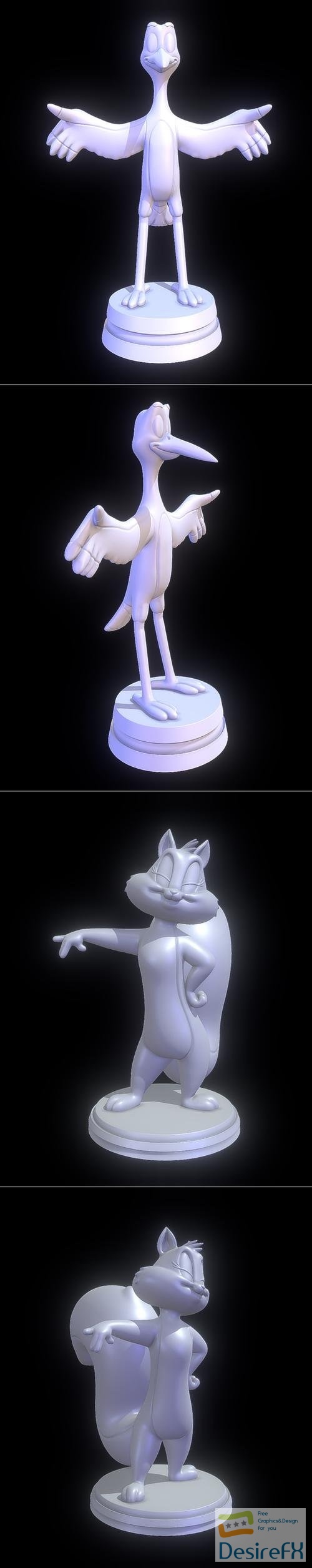 Whizzer - The Swan Princess and Penelope Pussycat - Looney Tunes – 3D Print