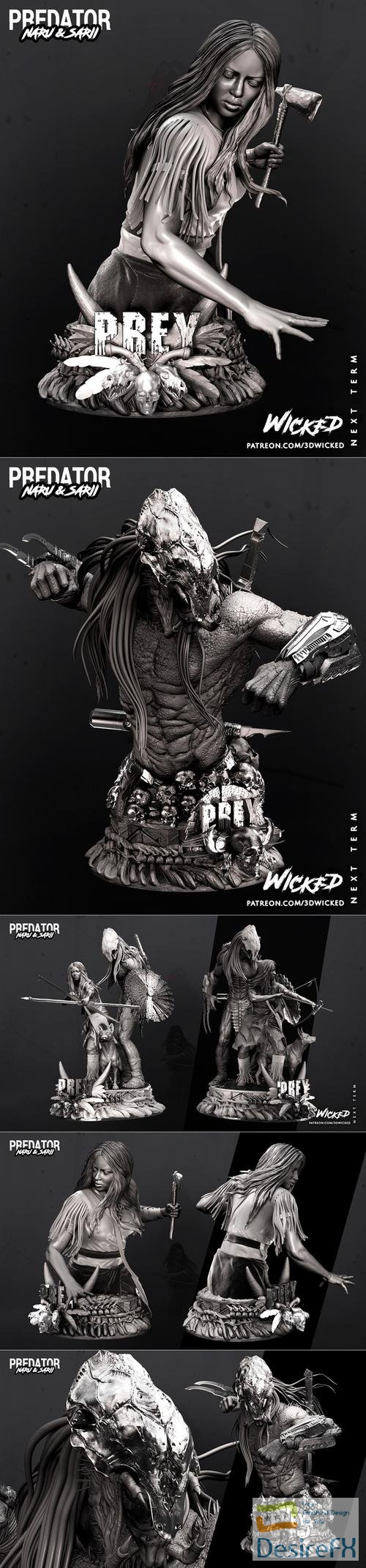 Wicked - Predator and Naru - Statue and Bust – 3D Print