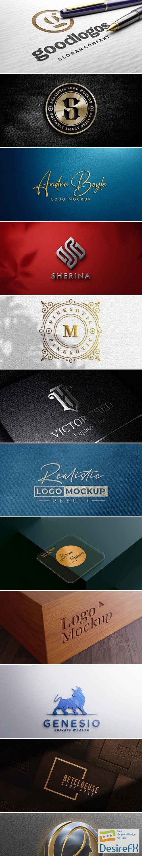 10+ New Luxury Logos PSD Mockups Templates