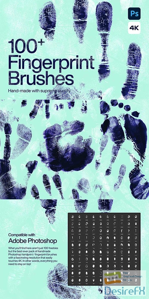 100 Hand Fingerprint Photoshop Brushes