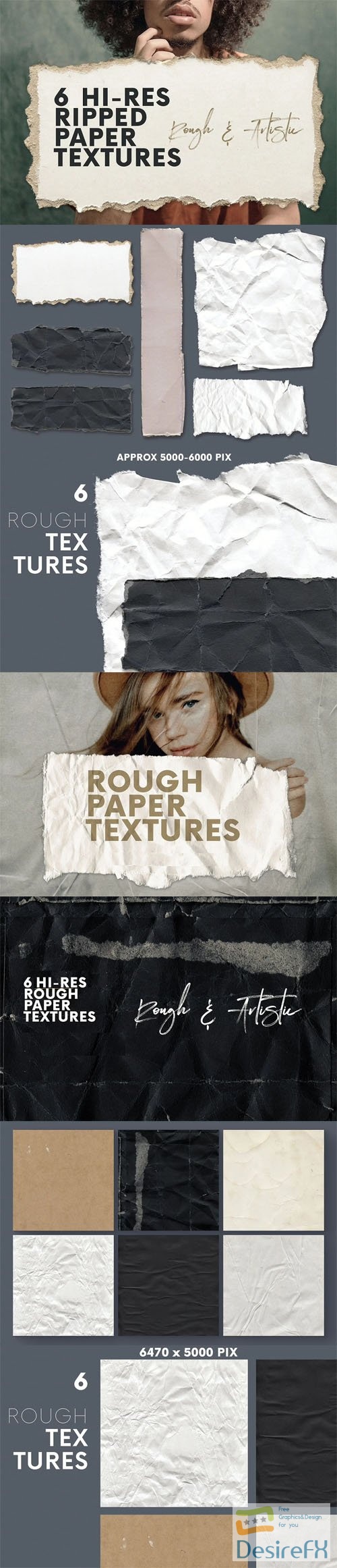 12 Ripped & Rough Paper Textures Collection