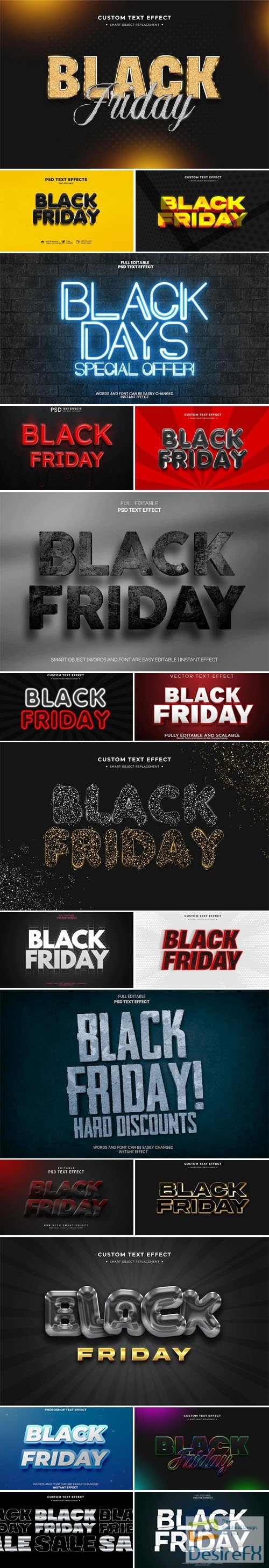 20 Modern Black Friday 3D Text Effects for Photoshop