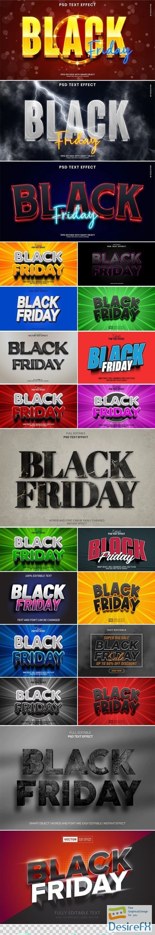 20+ Modern Black Friday 3D Text Effects for Photoshop & IllustratorVol.2