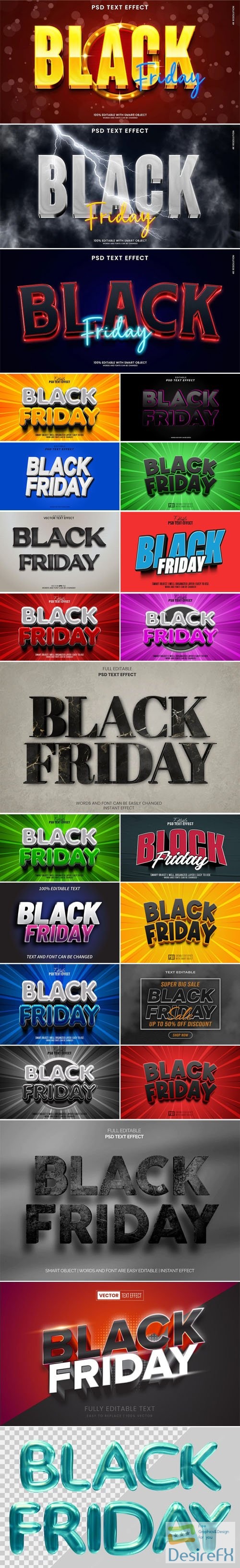 20+ Modern Black Friday 3D Text Effects for Photoshop & IllustratorVol.2