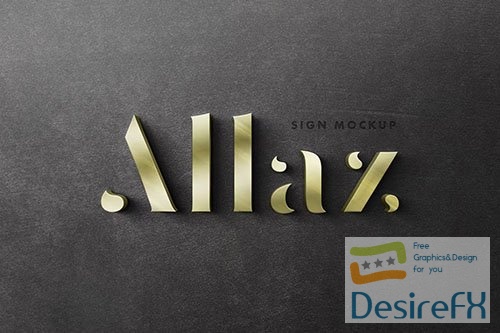 3D Signage Logo Mockup