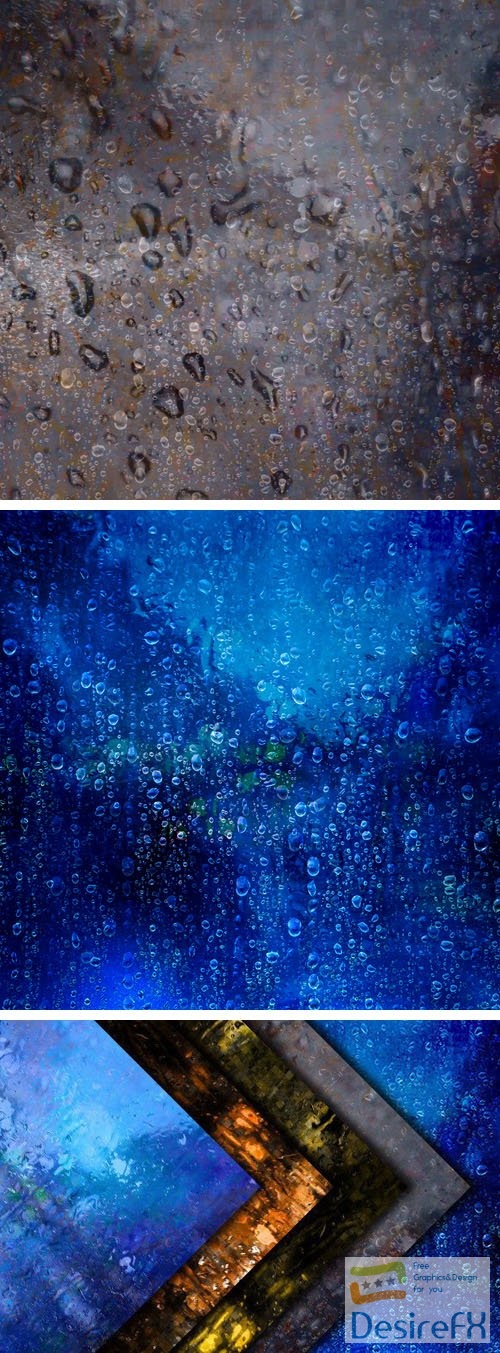 5 Rain Backgrounds on a Glass
