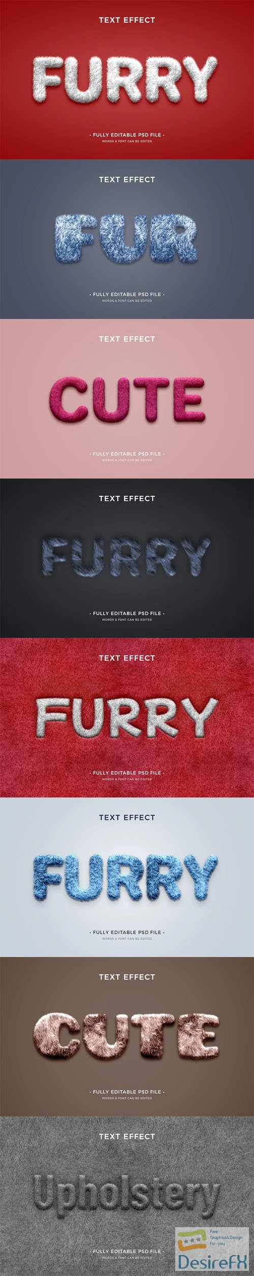 8 Cute Furry Text Effects for Photoshop