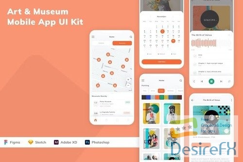 Art & Museum Mobile App UI Kit