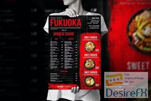 Asian Food Menu Big Poster Design