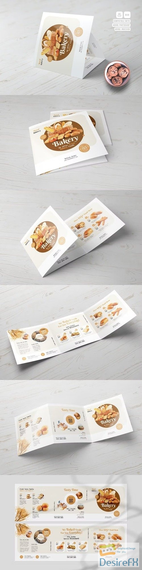 Bakery Food Square Trifold Brochure