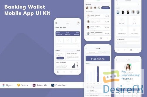 Banking Wallet Mobile App UI Kit