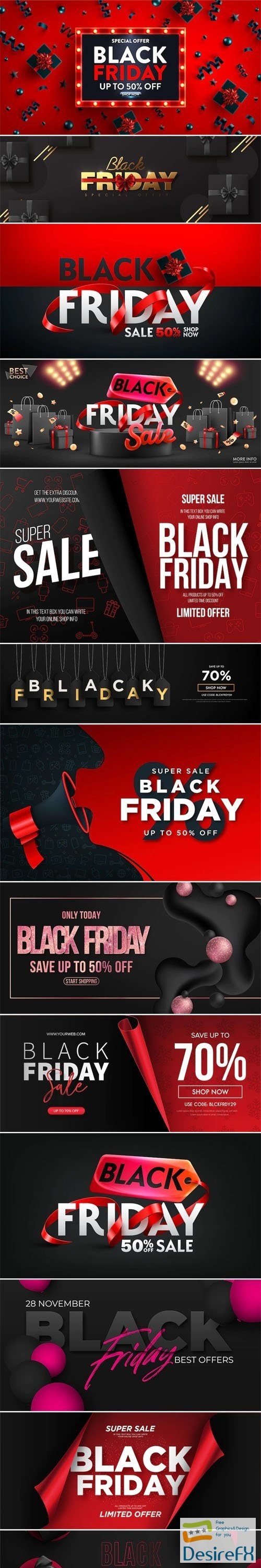 Black Friday - 10+ Web Banners Vector Templates Vol.4
