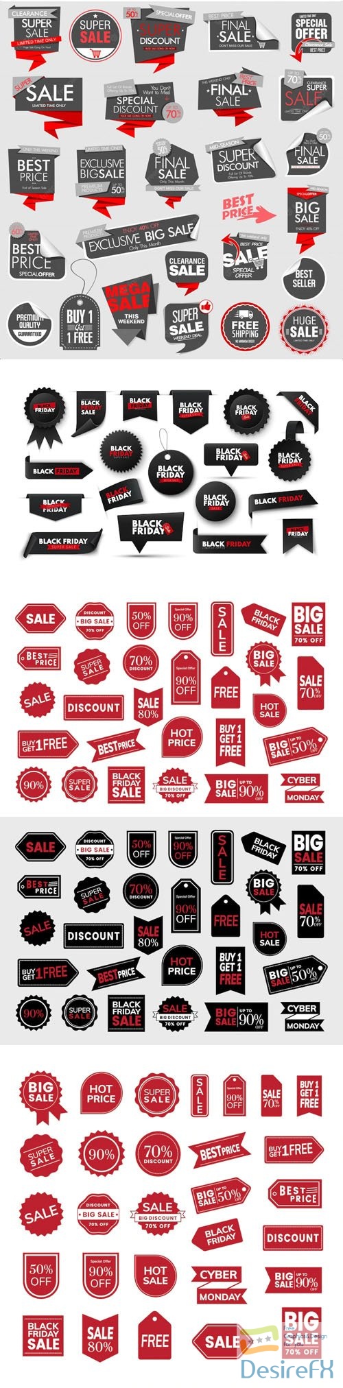 Black Friday - 100+ Shopping Sale Badges & Stickers Vector Templates Vol.3
