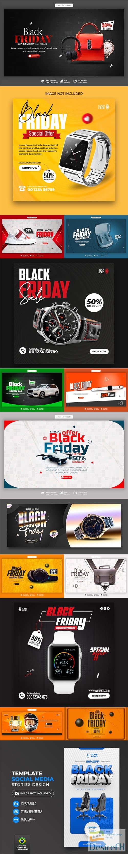 Black Friday - 15 Modern Web Banners PSD Templates Vol.2