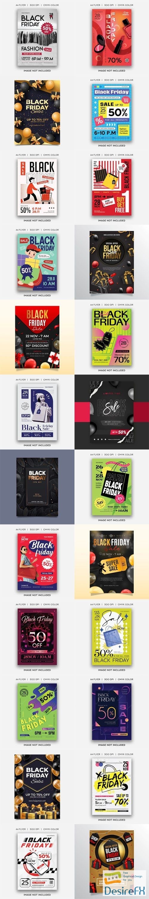Black Friday - 20+ Flyers Vector Templates Collection