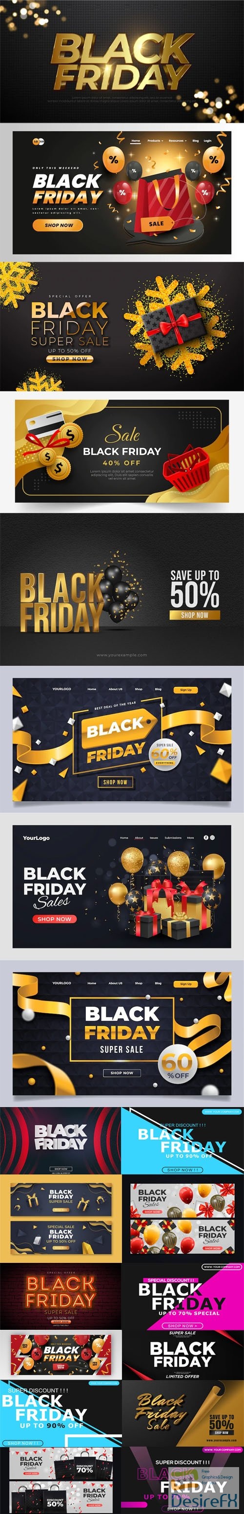 Black Friday - 20 Modern Web Banners Vector Templates Vol.2