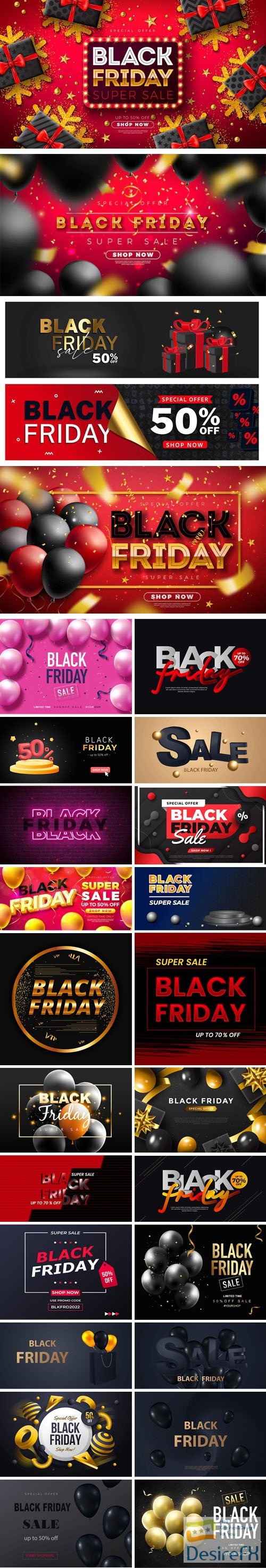 Black Friday - 20+ Web Banners & Backgrounds Vector Templates Vol.5