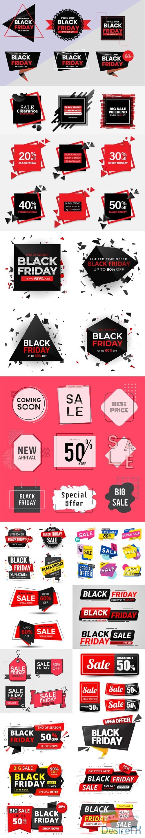 Black Friday - 60+ Shopping Sale Labels Vector Templates Vol.4