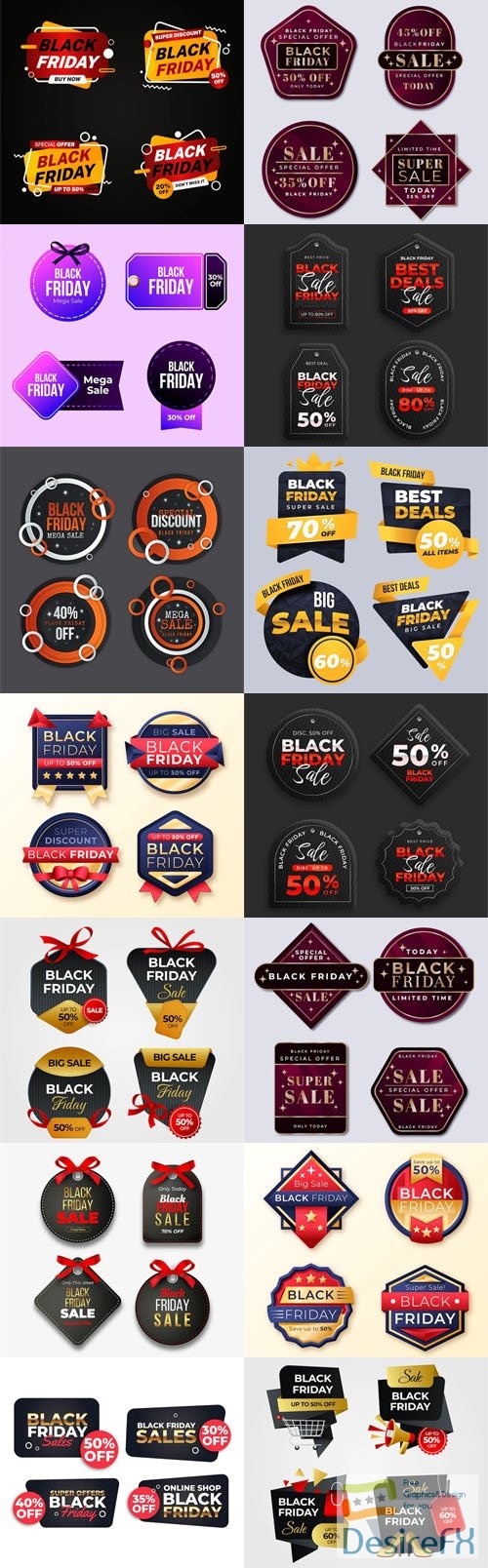 Black Friday - 80+ Shopping Sale Labels Vector Templates Vol.2