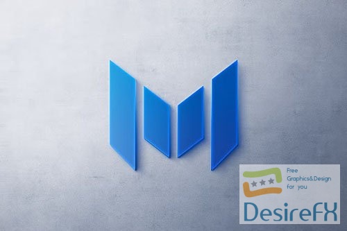 Blue Signage Logo Mockup