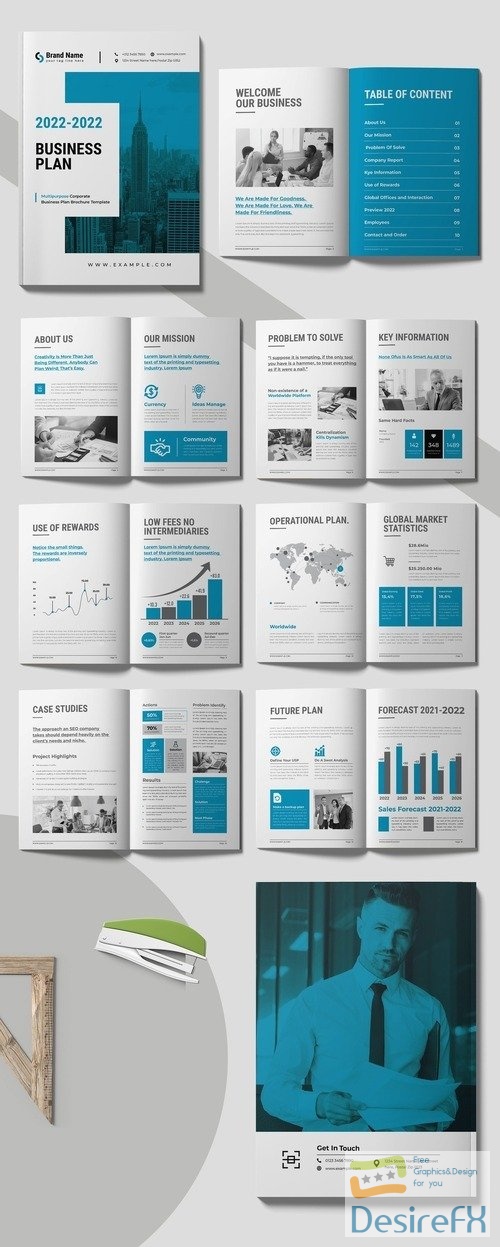 Business Plan Layout with Blue Accents 542530549 INDT