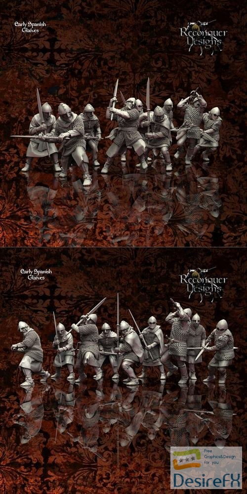 Caballero Miniatures (Reconquer) - Early Spanish Glaives – 3D Print