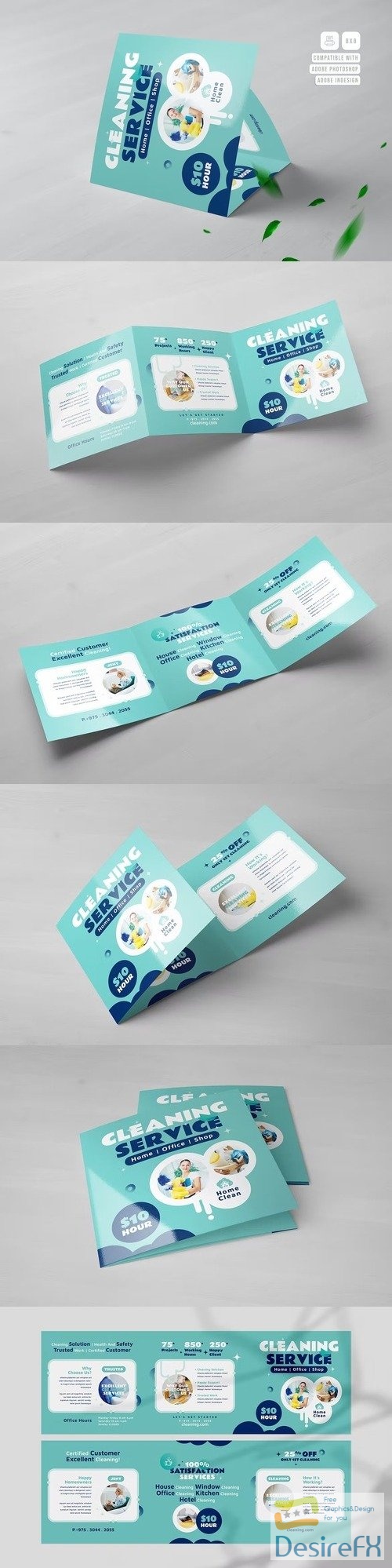 Cleaning Services Square Trifold Brochure