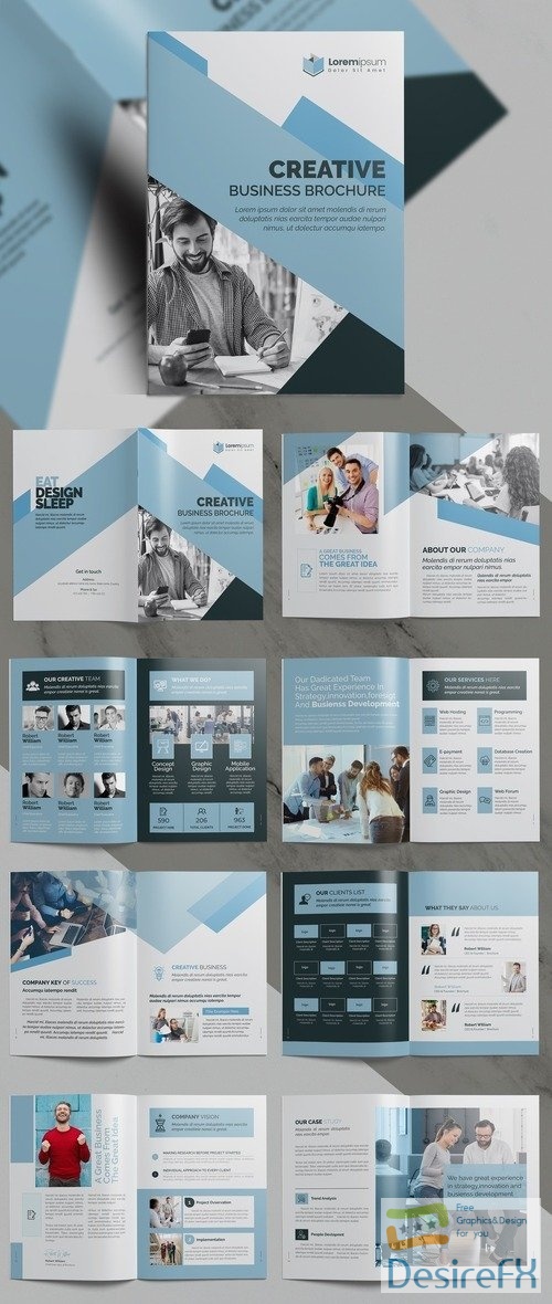 Corporate Business Brochure in Light Blue Layout 399620075 INDT