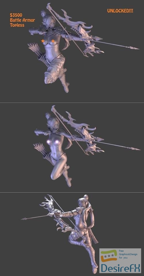 Dark Elf Battle Armor Archer – 3D Print