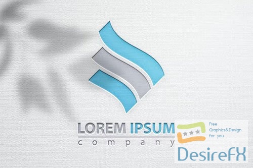 Embossing paper logo mockup PSD