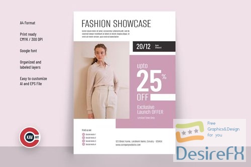 Fashion Showcase Flyer Design Template EPS