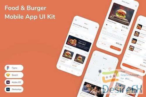 Food & Burger Mobile App UI Kit