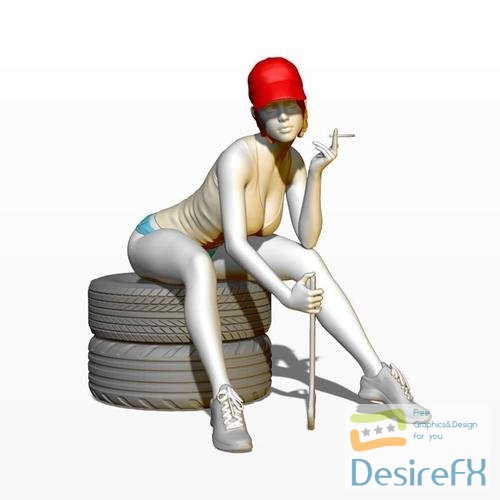 Girl Car Mechanic – 3D Print