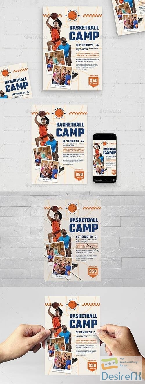 GR - Basketball Camp Flyer Template 40531988