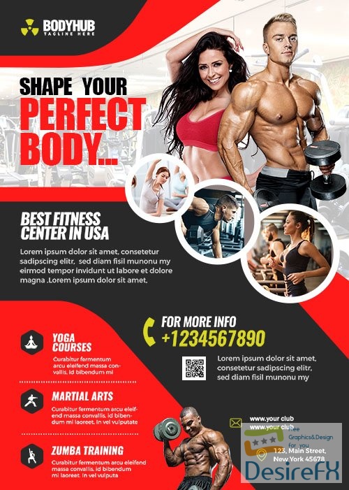 Health and Fitness Gym Premium Flyer Design PSD vol 2