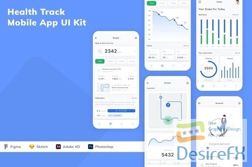 Health Track Mobile App UI Kit