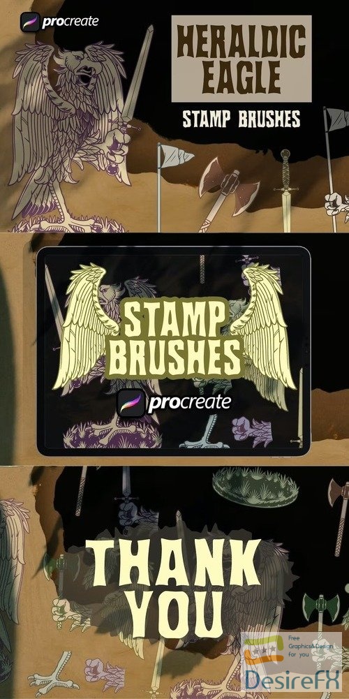 Heraldic Eagle Element Brush Stamp