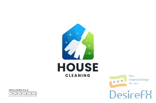 House Cleaning Logo PSD