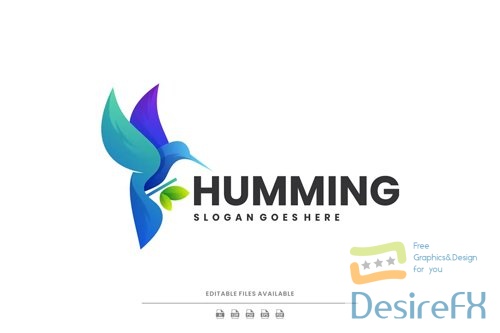 Hummingbird Gradient Logo PSD